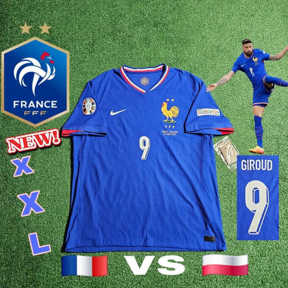 Nike France FFF Olivier Giroud #9 Euro 2024 Authentic Jersey Vs